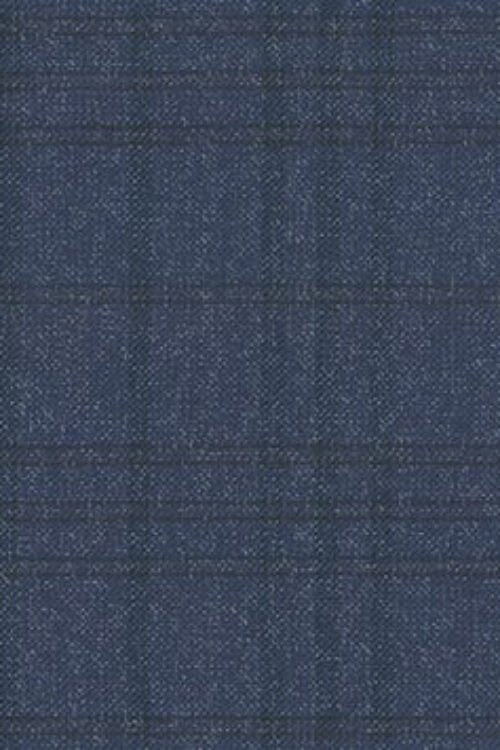 Dormeuil Blue Check 73% Wool 27% Silk